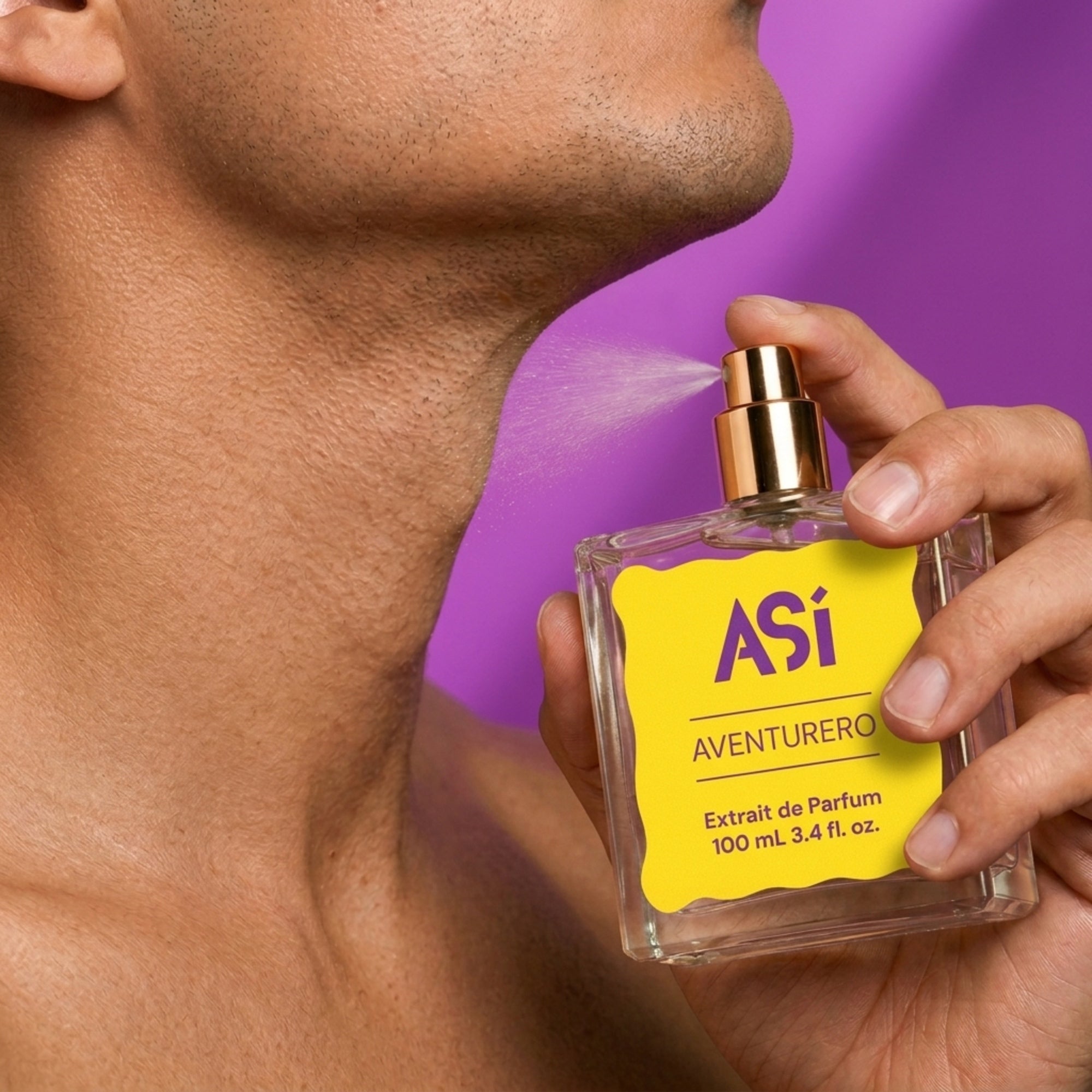Así Aventurero fragrance – bottle display